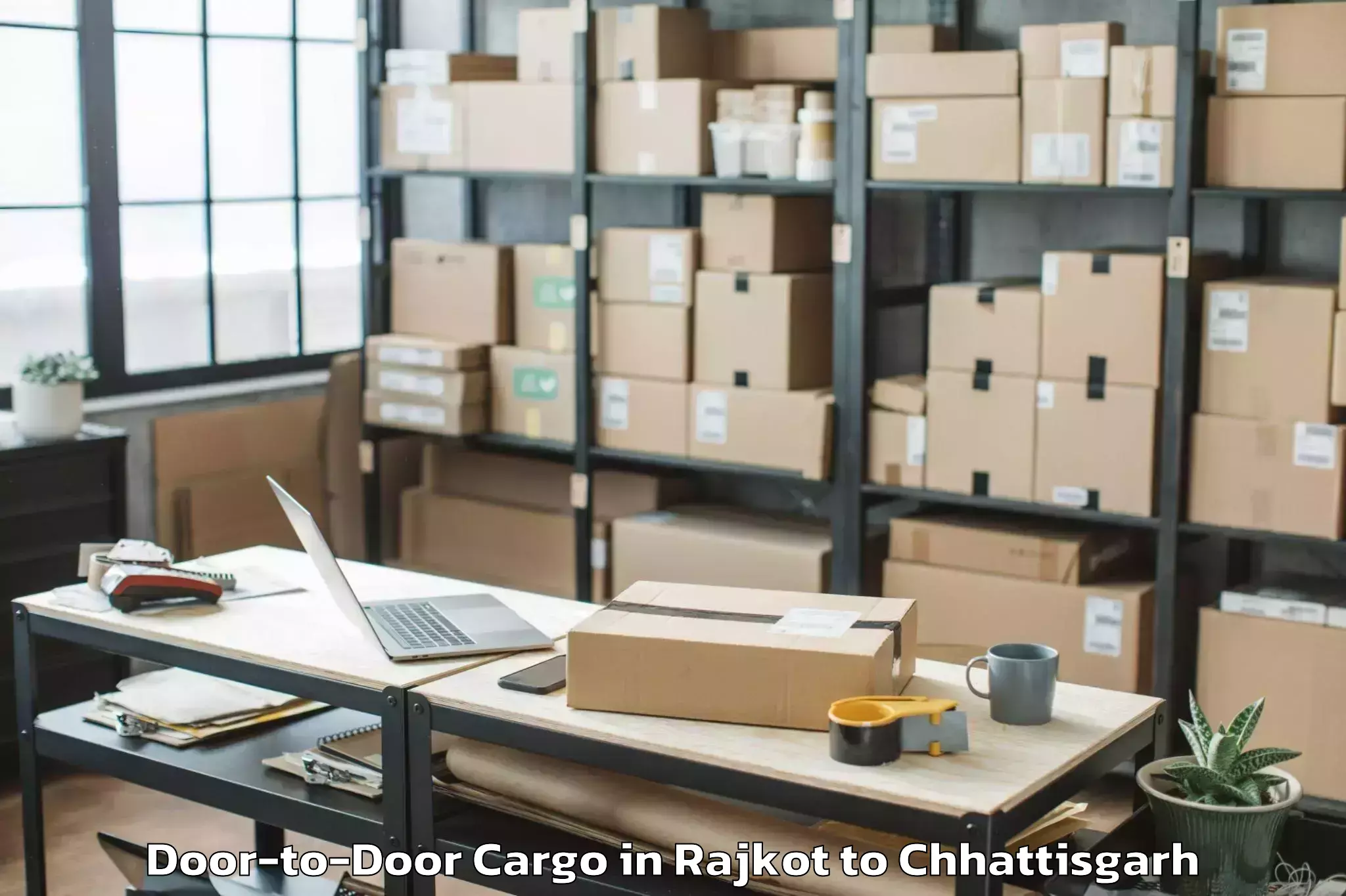 Get Rajkot to Kanker Door To Door Cargo